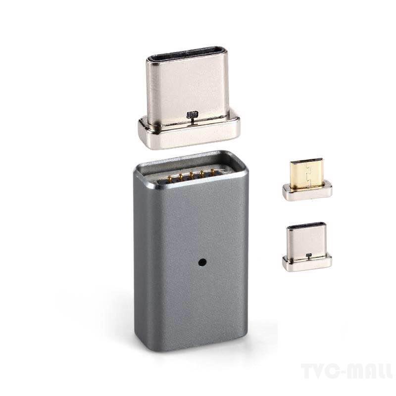 2 in 1 Magnetic Adsorption Micro USB + Type C Converter Adapter