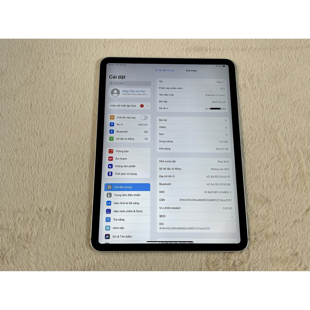 Máy tính bảng Apple iPad Pro 11 inch 2018 512GB bản 4G