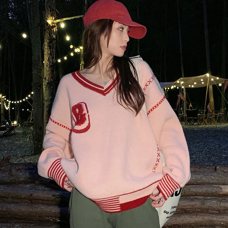 Áo Khoác Nữ Dài Tay Cổ Chữ v Form Rộng Thời Trang Hàn Mới