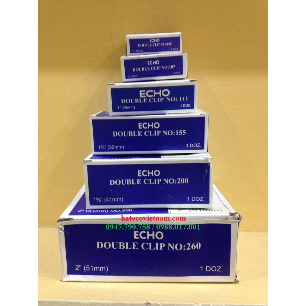 Hộp 12 chiếc Kẹp đen kẹp bướm Echo/Slecho 15mm. 19mm, 25mm, 32mm, 41mm, 51mm HÀNG LOẠI 1