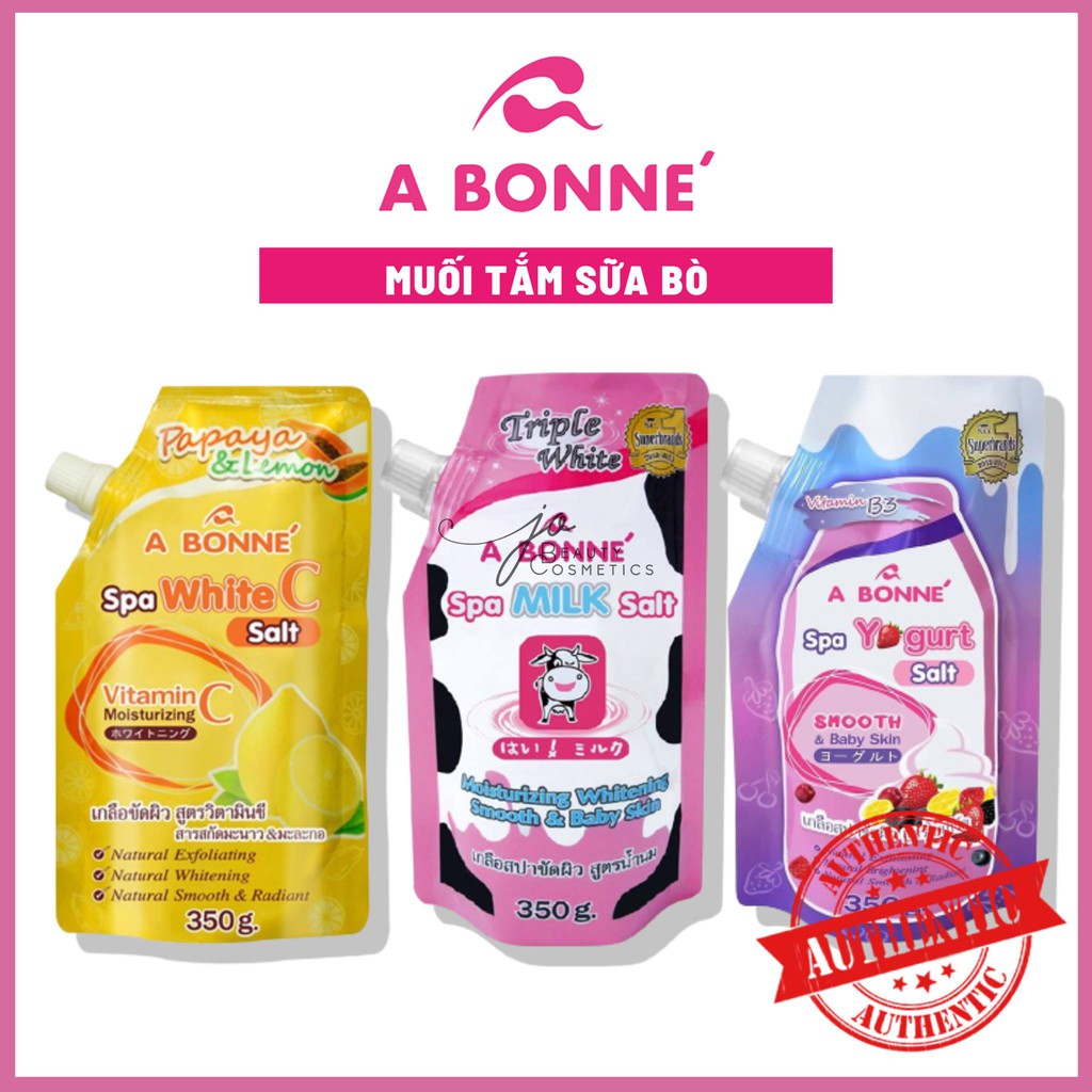 Muối bò Abonne✨SPA MILK SALT✨tẩy tế bào chết dạng túi 350gr & dạng Ziplock 300gr