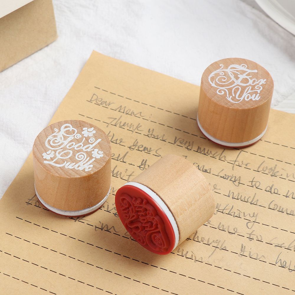 Con Dấu Gỗ In Chữ Thank You Màu Cầu Vồng Trang Trí Sổ Tay Thời Trang