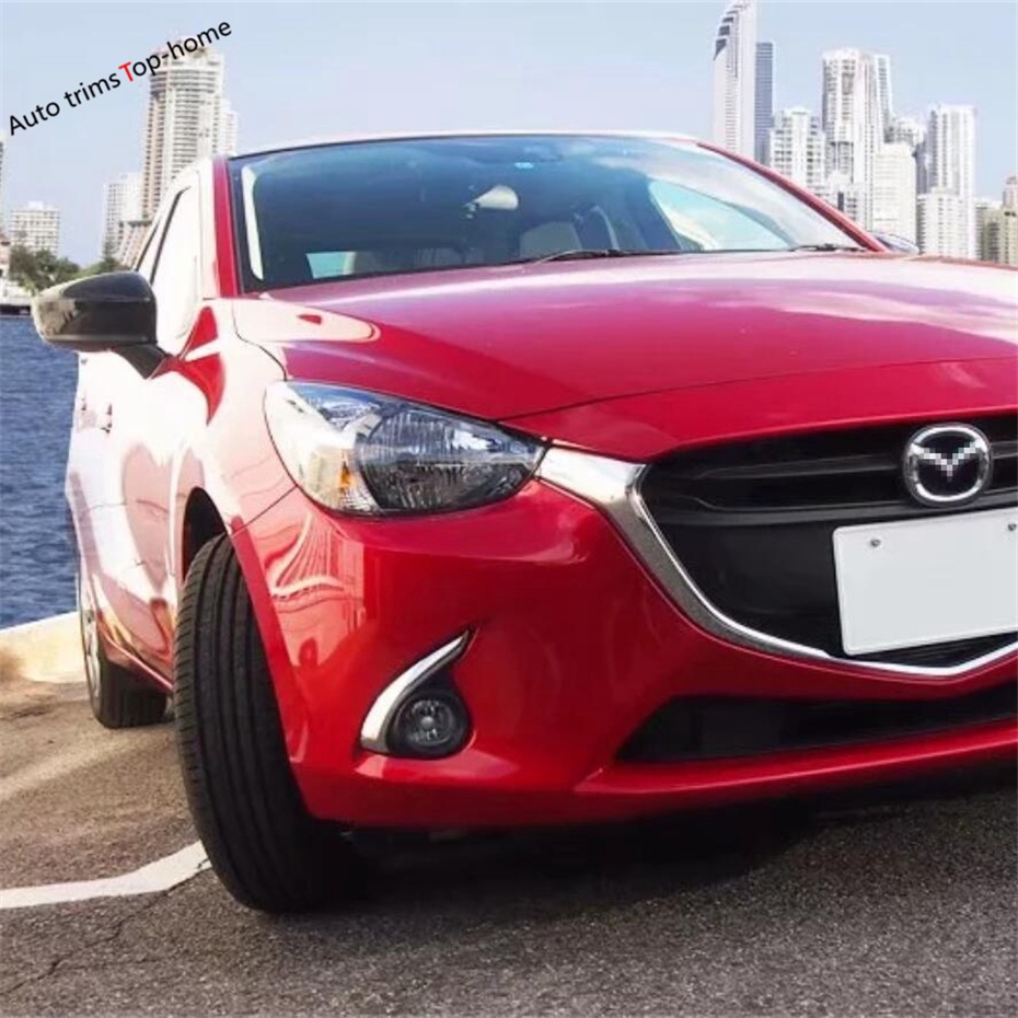 Bộ trang bị ngoại thất Phù hợp cho Mazda 2 Demio 2015 - 2019 Chrome Đèn sương mù phía trước Dải đèn Lông mày / Vỏ vòng Viền