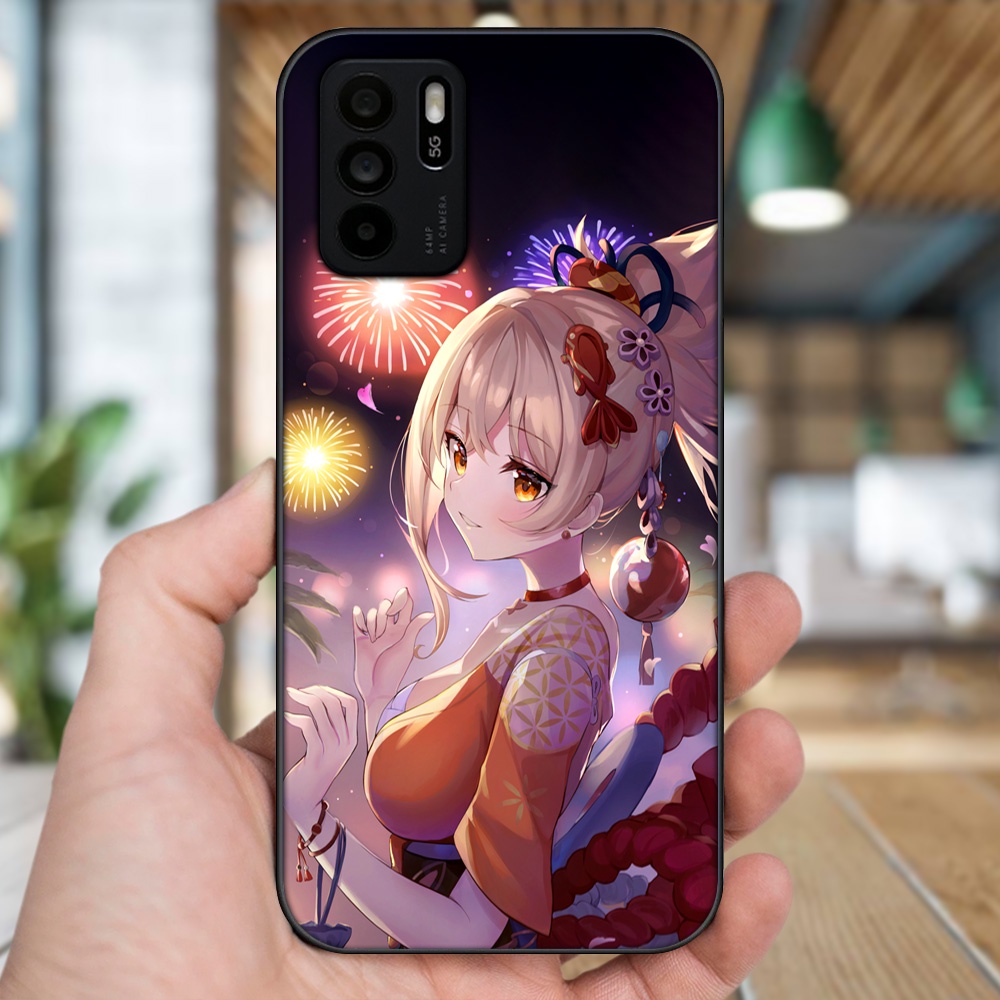 Ốp lưng Oppo Reno 6Z 5G viền đen in hình Yoimiya Genshin Impact