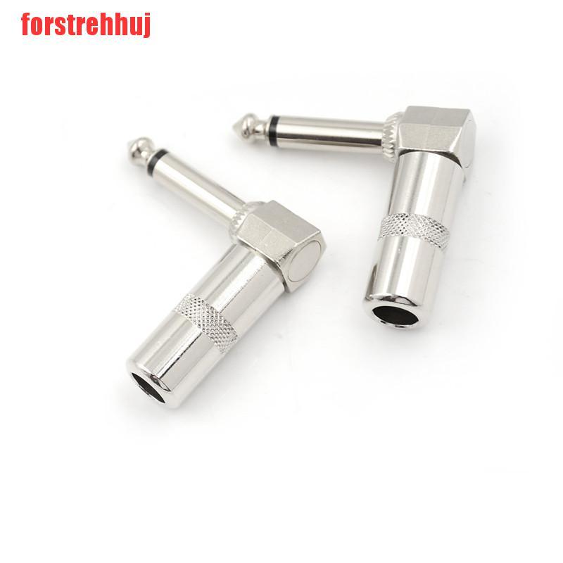 Set 2 Đầu Nối Dây Đàn Guitar 1 / 4 "6.35Mm 90 Độ