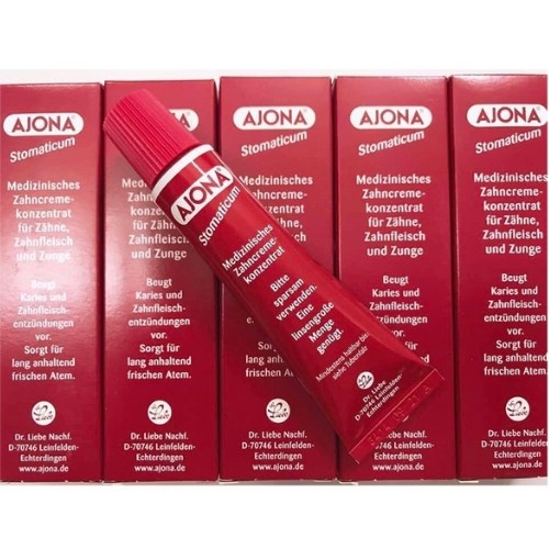 Kem đánh răng AJONA 25ml ngừa viêm nướu, tạo mảng bám và chảy máu chân răng, Đức