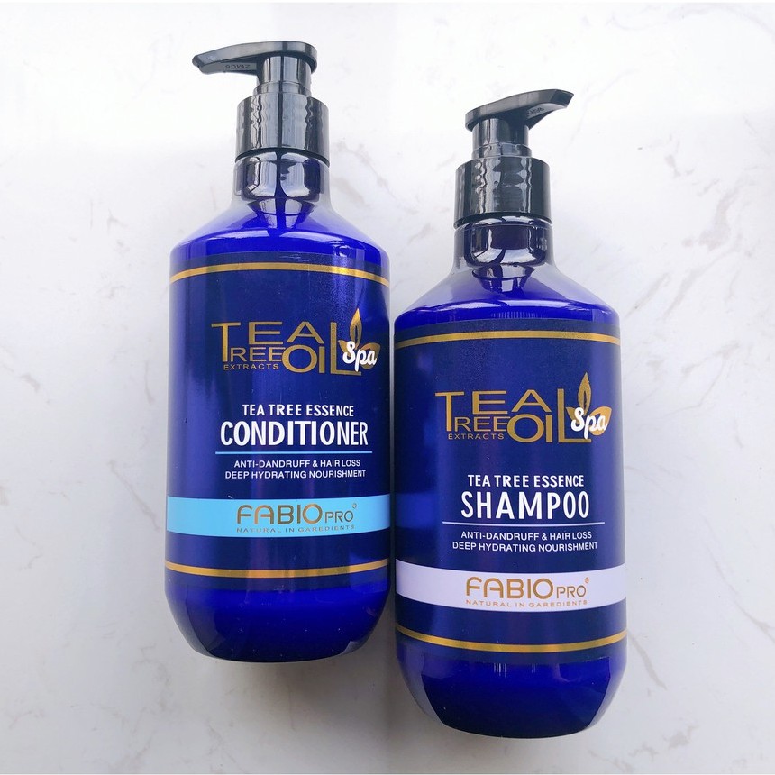 Dầu gội xả dưỡng chất phục hồi Fabio Tea Tree Essence 500mlx2