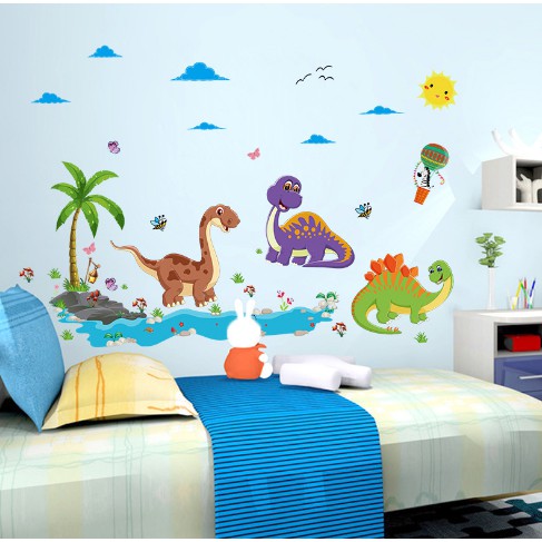 Decal dán tường khu vườn khủng long