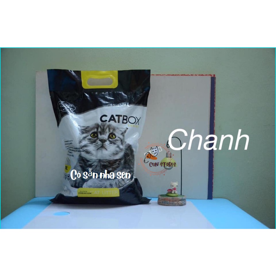 Cát Vệ Sinh Cho Mèo Bổ Xung Than Hoạt Tính 8L, cát CAT BOX Mùi Chanh, Táo, Cà Phê