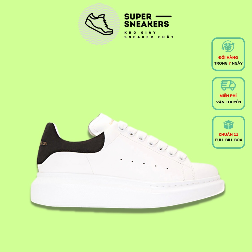 Giày thể thao 𝗠𝗖𝗤𝘂𝗲𝗲𝗻 nam nữ độn đế tăng chiều cao - Giày sneaker nam nữ 𝗠𝗖𝗤 trắng gót nhung dây lụa Full Box