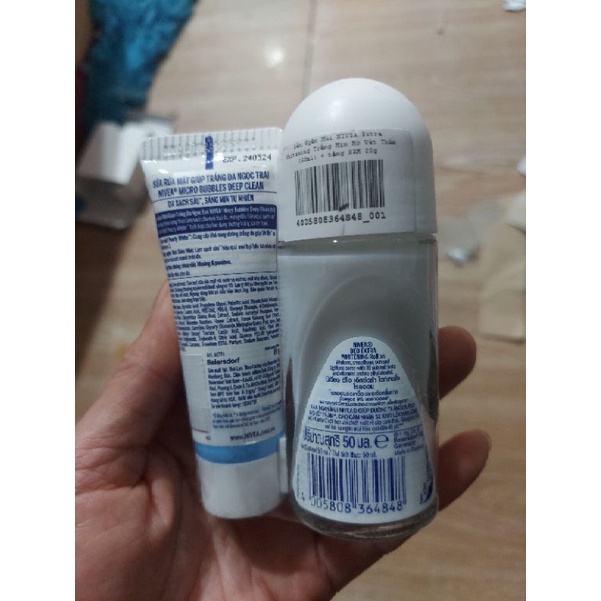 lăn khử mùi Nivea extra whitening trắng mịn ngừa thâm 50ml( tặng sữa rửa mặt 20g)