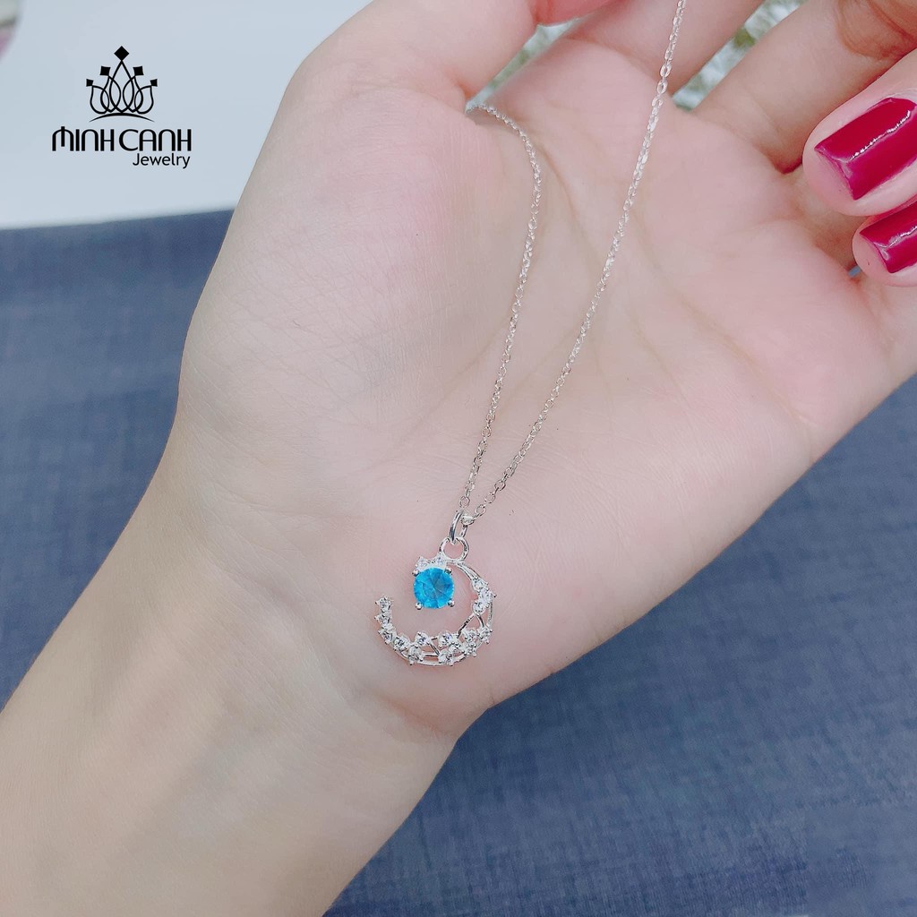 Dây Chuyền Bạc Nữ Mặt Trăng Đính Đá Sang Trọng - Minh Canh Jewelry