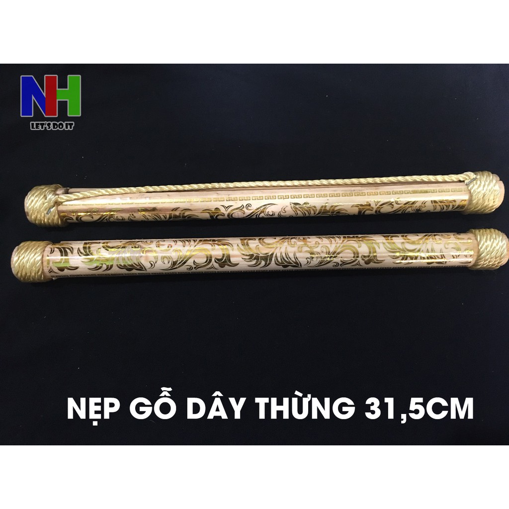 Nẹp gỗ dây thừng treo tranh/lịch 31cm