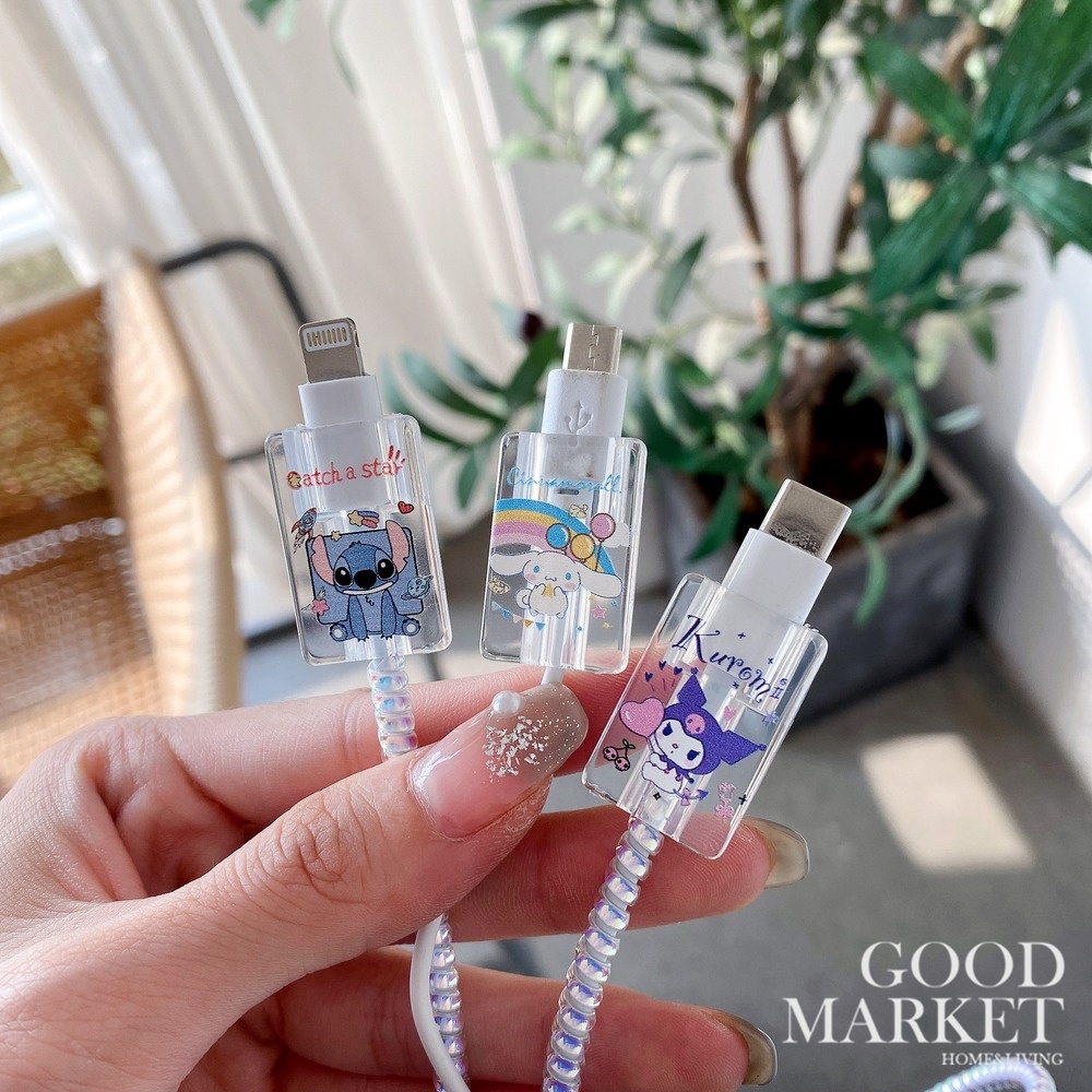 Bảo vệ cáp sạc / Đầu Bảo Vệ Dây Cáp Sạc Eell003 Hình Chuột Mickey Dễ Thương Cho Iphone Và Android