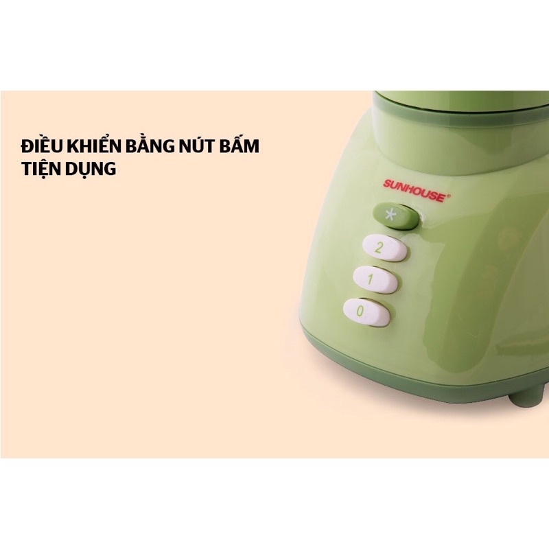 Máy xay sinh tố Sunhoue cối thuỷ tinh SHD5112 xanh