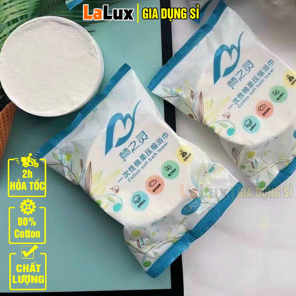 Khăn Nén - Khăn Tắm Viên Nén Du Lịch (70 x 140 cm), Khăn Tắm Cotton Dùng Một Lần Tiện Lợi LALUX-Official