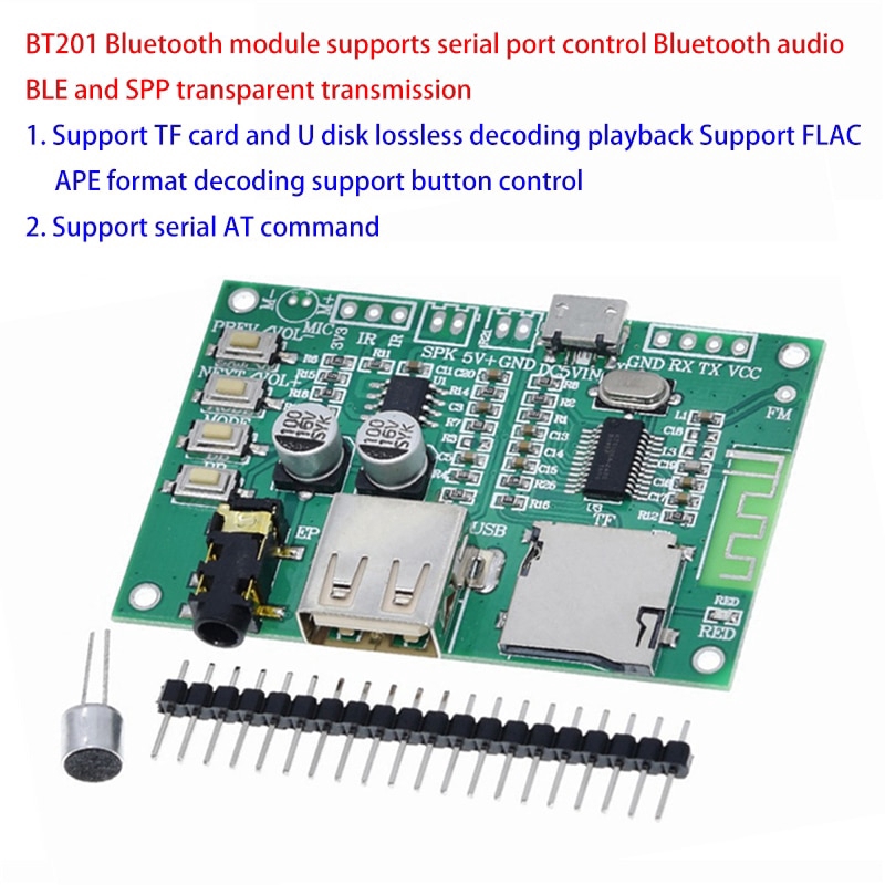 Mô-đun khuếch đại công suất âm thanh Lossless BT201 kết nối bluetooth5.0 hỗ trợ thẻ TF