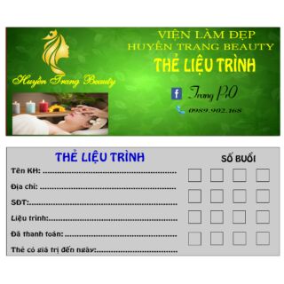 Thẻ liệu trình dành cho spa