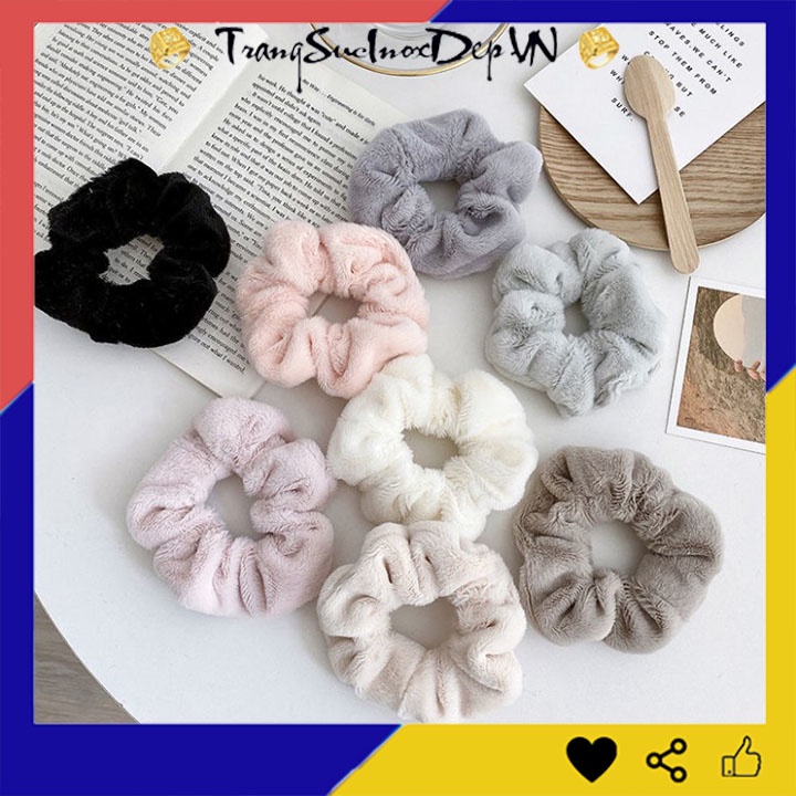 Dây buộc tóc, cột tóc scrunchies vải nhung dễ thương phong cách Hàn Quốc nhiều mẫu dễ chọn