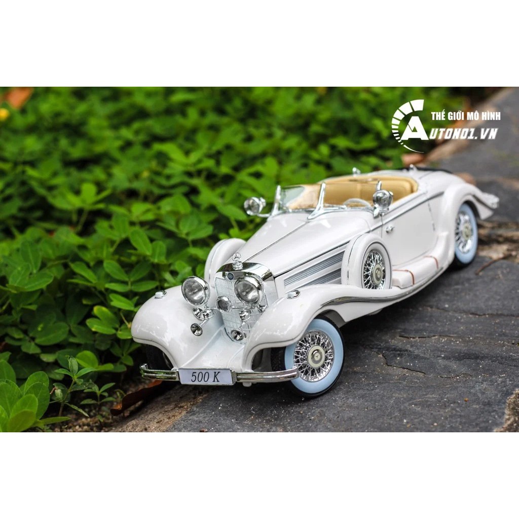 MÔ HÌNH XE MERCEDES BENZ 500K TYP SPECIAL ROADSTER 1936 WHITE 1:18 MAISTO 5781