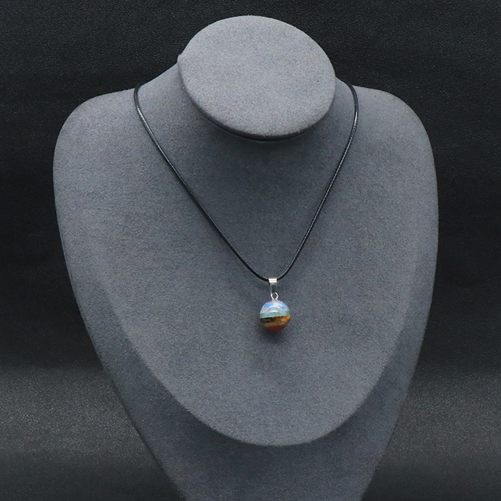 Dây Chuyền Đá Tròn 14 mm Phong Thủy 7 Chakra DA69