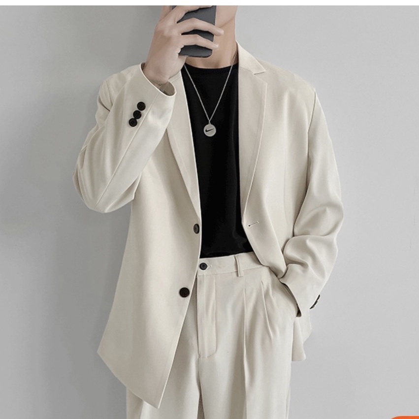 Áo khoác blazer nam-nữ 98WEAR form rộng hàn quốc 2 khuy năng động trẻ trung