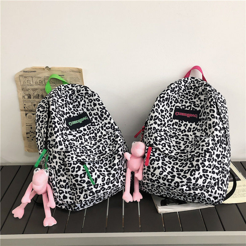 Ba Lô Đi Học Chống Thấm Nước In Họa Tiết Da Báo Thời Trang Cho Cặp Đôi