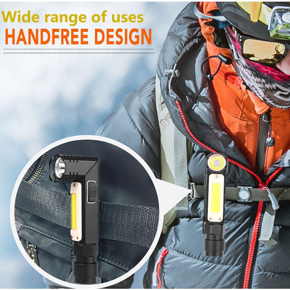 Đèn Pin MYRONGVN Xoay 360 Độ Tiện Dụng Chất Lượng ° Đèn XPG + Cob Đỏ Điều Chỉnh Được