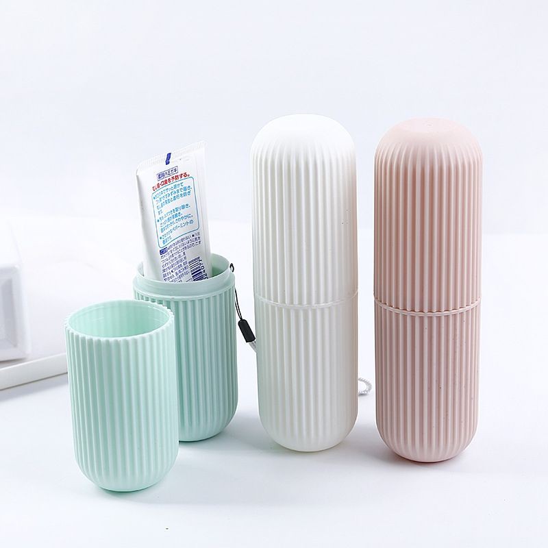 Bình đựng bàn chải kem đánh răng du lịch có dây treo [Hàng sẵn]