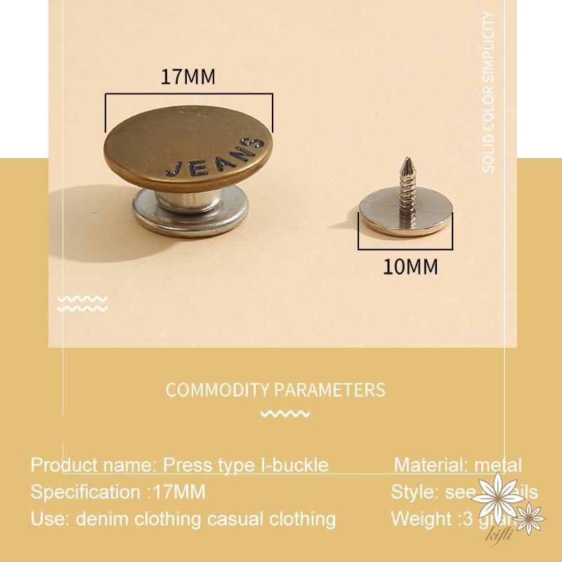 Nút nhấn eo điều chỉnh lưng quần jean không cần bấm có thể tháo rời