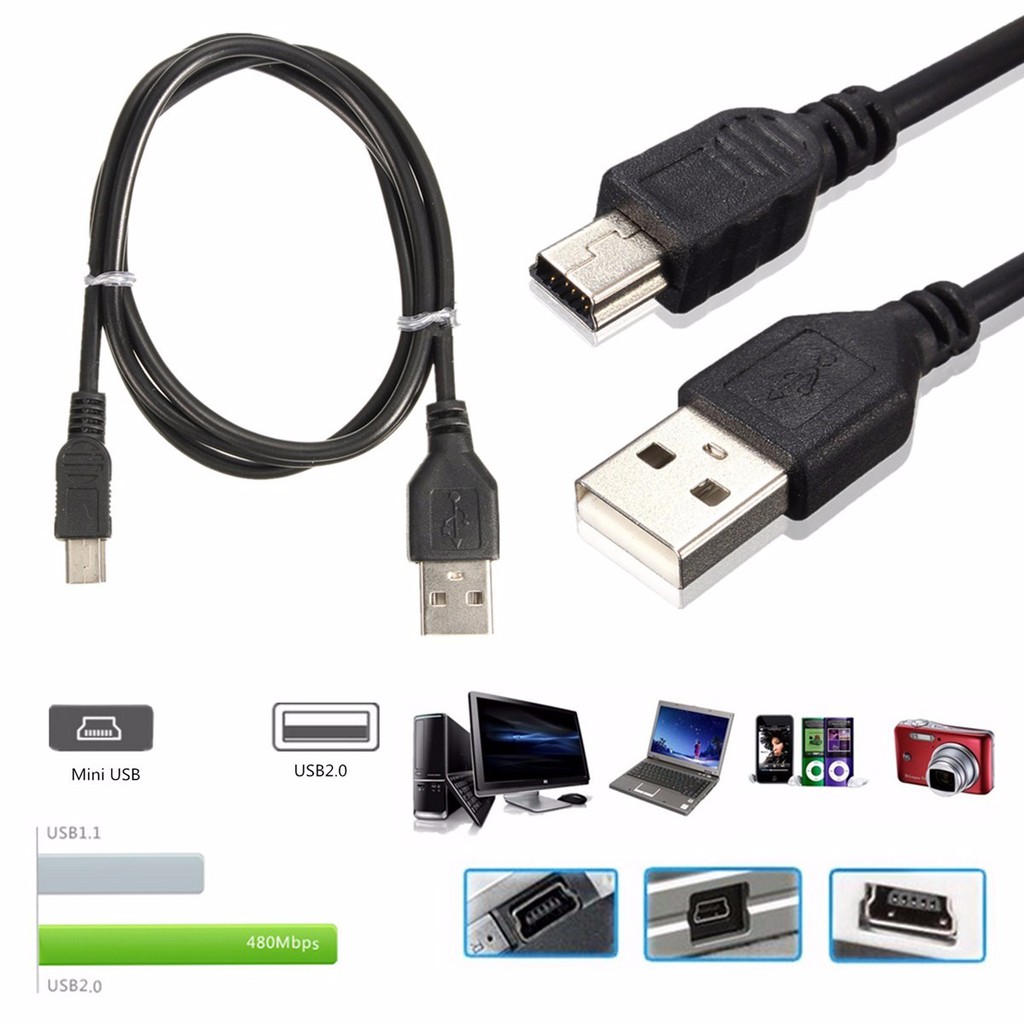 Cáp sạc mini USB sang 2.0 Đầu Bluetooth MP3 MP4 Thiết bị điện (Cáp dài 80 cm)