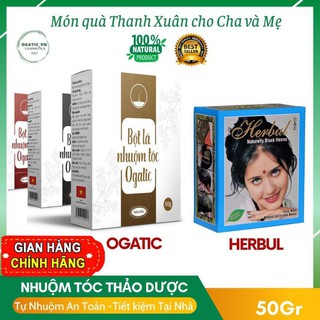 Bột lá nhuộm tóc ogatic chuyên phủ bạc