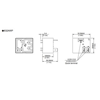 RELAY 6 CHÂN 12V-30A (832AWP-1A-F-SF-12VDC)