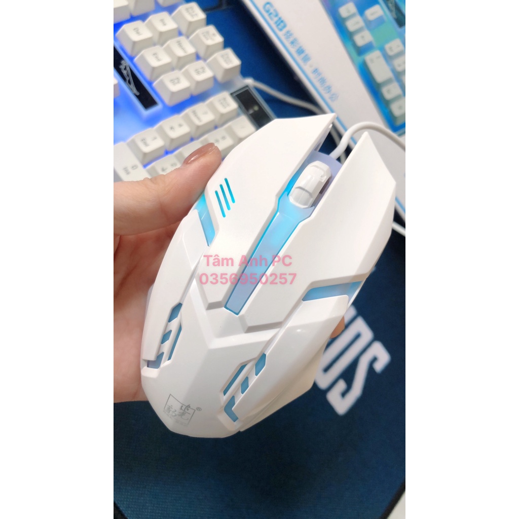 Bộ bàn phím kèm chuột máy tính G21 LED 7 Màu Ấn Tượng - bàn phím giả cơ giá rẻ, chất lượng - BH 1 Năm