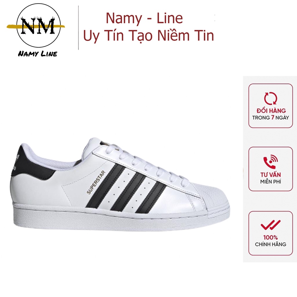 GIày superstar mũi sò màu trắng sọc đen, giày thể thao adidas nam nữ