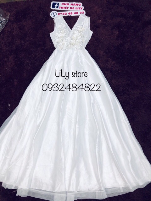 ẢNH VÀ VIDEO THẬT 1000% - đầm dài phối hoa nổi