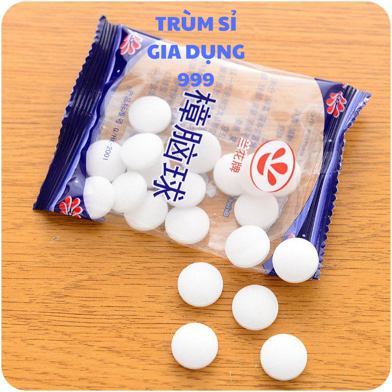 long não khử mùi bịch 20 viên giá rẻ, Long não băng phiến thơm khử mùi, đuổi gián, côn trùng, nấm mốc, khử mùi tollet