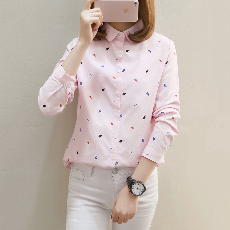 Áo thun nữ dài tay họa tiết lá cây thời trang | BigBuy360 - bigbuy360.vn