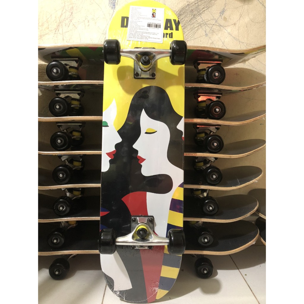 Ván Trượt thể thao mặt nhám skateboard cao cấp gỗ ép phong 7 lớp (Size: 80cm) (Chọn mẫu)