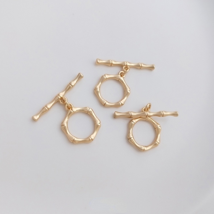 Khóa Vòng Tay/Dây Chuyền Thủ Công Hình Tròn/Tam Giác 14K Màu Vàng Đồng diy