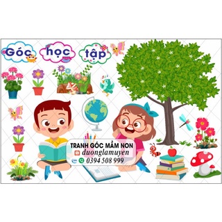 Decal mầm non(ảnh thật)- góc học tập