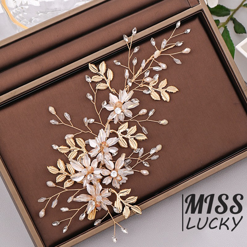 Kẹp tóc dạng dây ruy băng thời trang thanh tú cho cô dâu