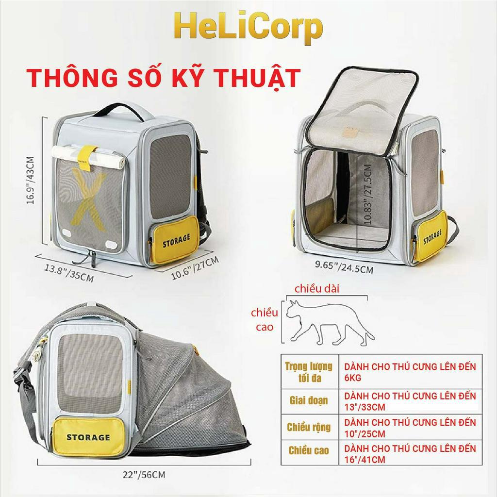 Balo Cho Thú Cưng, Balo Vải Cho Mèo, Chó Thỏ Petkit Breezy xZone - HeLiCorp
