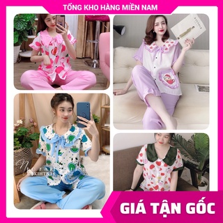 Đồ bộ nữ mặc nhà cổ tiểu thư chất kate in hình bò sữa dễ thương DBKIHTN tổng hợp