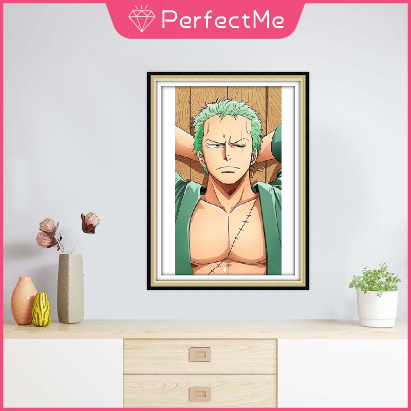 Tranh đính đá họa tiết hoạt hình One Piece độc đáo kích thước 30x40cm trang trí nhà cửa