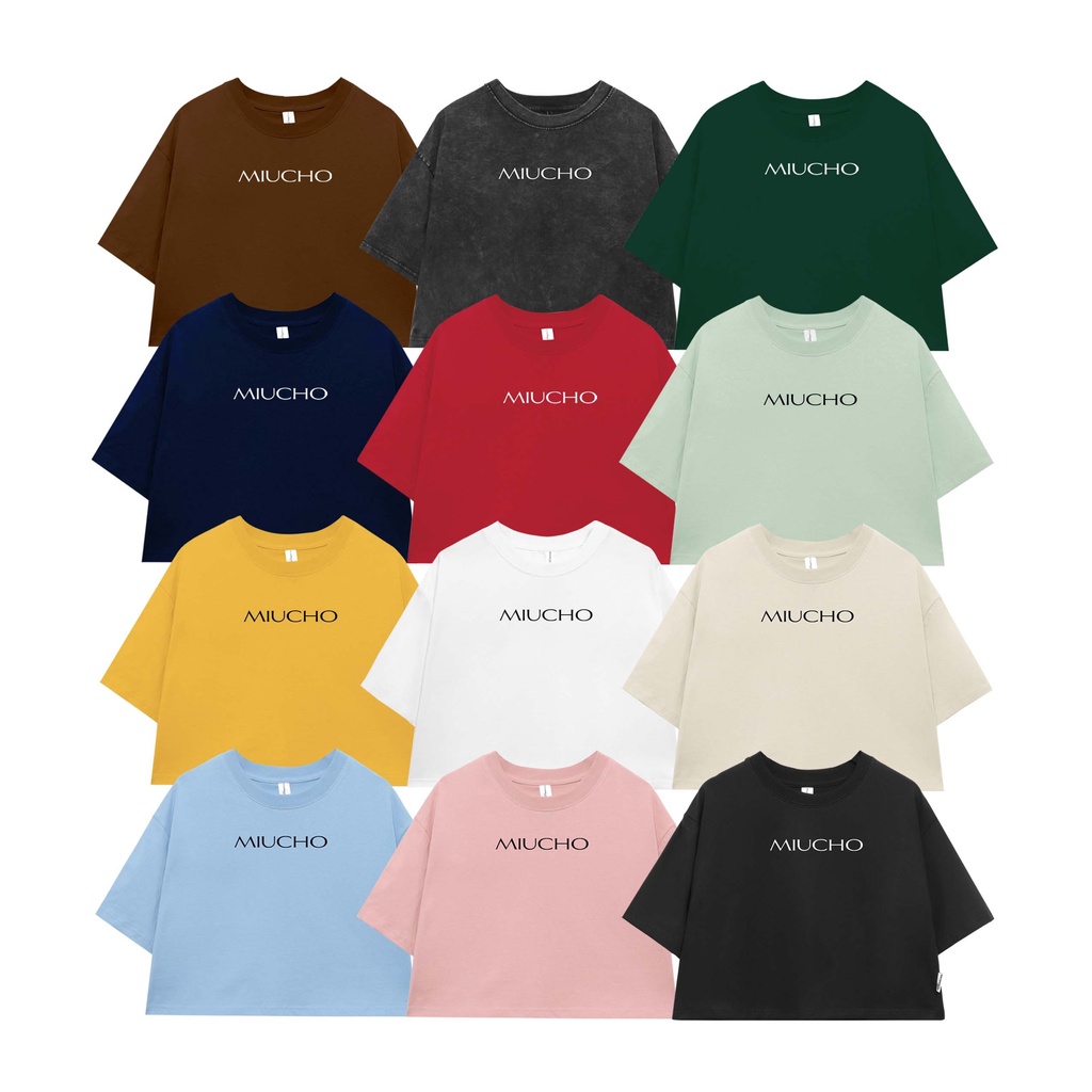 Áo croptop nữ tay ngắn cổ tròn vải thun cotton kiểu hàn quốc CR077 Miucho in graphic