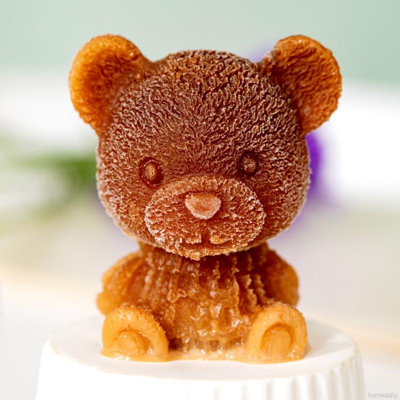 New Teddy Bear Chocolate Silicone Mold Ice Cube Mold Silicone Kitchen Baking Accessories For Drink Coffee Ice Cream Cake Decor