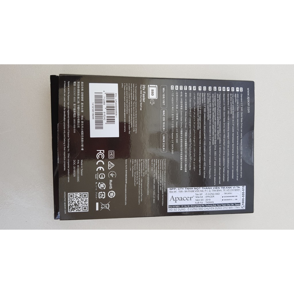 Ổ Cứng SSD 240gb Apacer AS450 sata 3 chuẩn 2.5" ViTa/Vĩnh Xuân phân phối | BigBuy360 - bigbuy360.vn