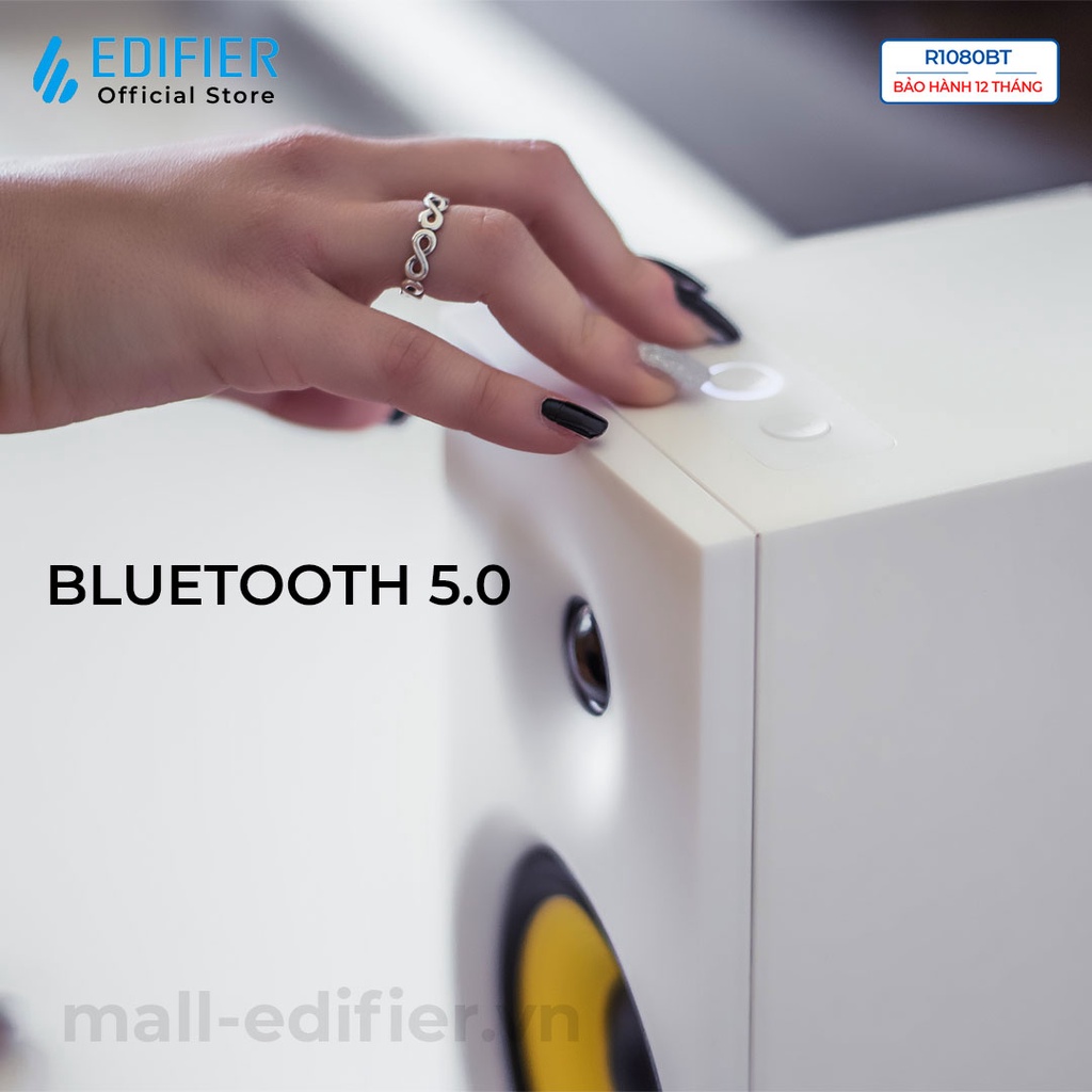 Loa bluetooth 5.0 EDIFIER R1080BT Bookshelf active Công suất 24W Xử lý tín hiệu số Bass driver 4 inch Hàng chính hãng