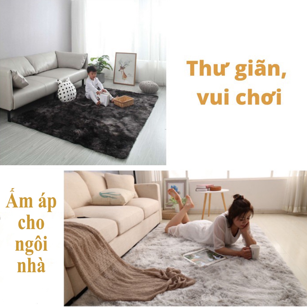 Thảm lông tròn trải sàn, thảm lông loang trải sàn chụp ảnh - trang trí phòng khách decor phòng ngủ - có 2 loại